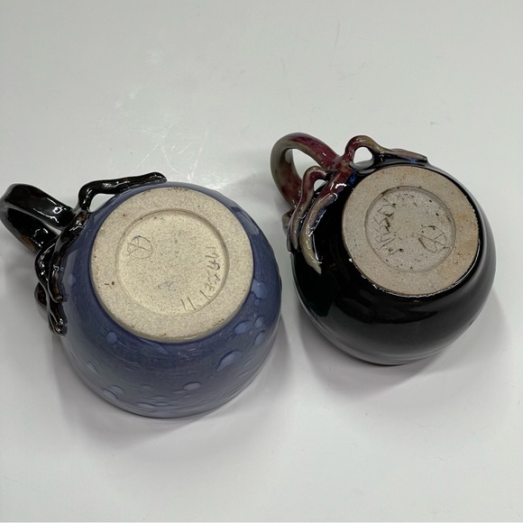 Handmade Pottery Ceramic His and Her Coffee/Tea cup Signed by Artist - Picture 9 of 9